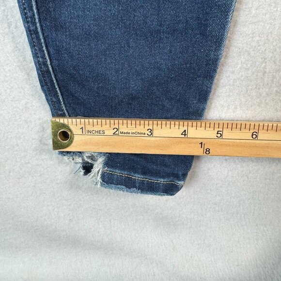 Flying Monkey Jeans Womens 26 Blue Skinny Mid Rise Dark Wash Stretch Distressed - Picture 7 of 11